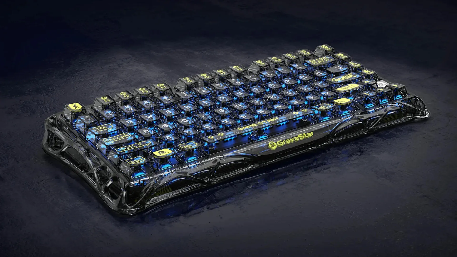 Клавіатура механічна GravaStar Mercury K1 Lite 80keys, GravaStar x BSUN Gray, BT/WL/USB, RGB (Black)
