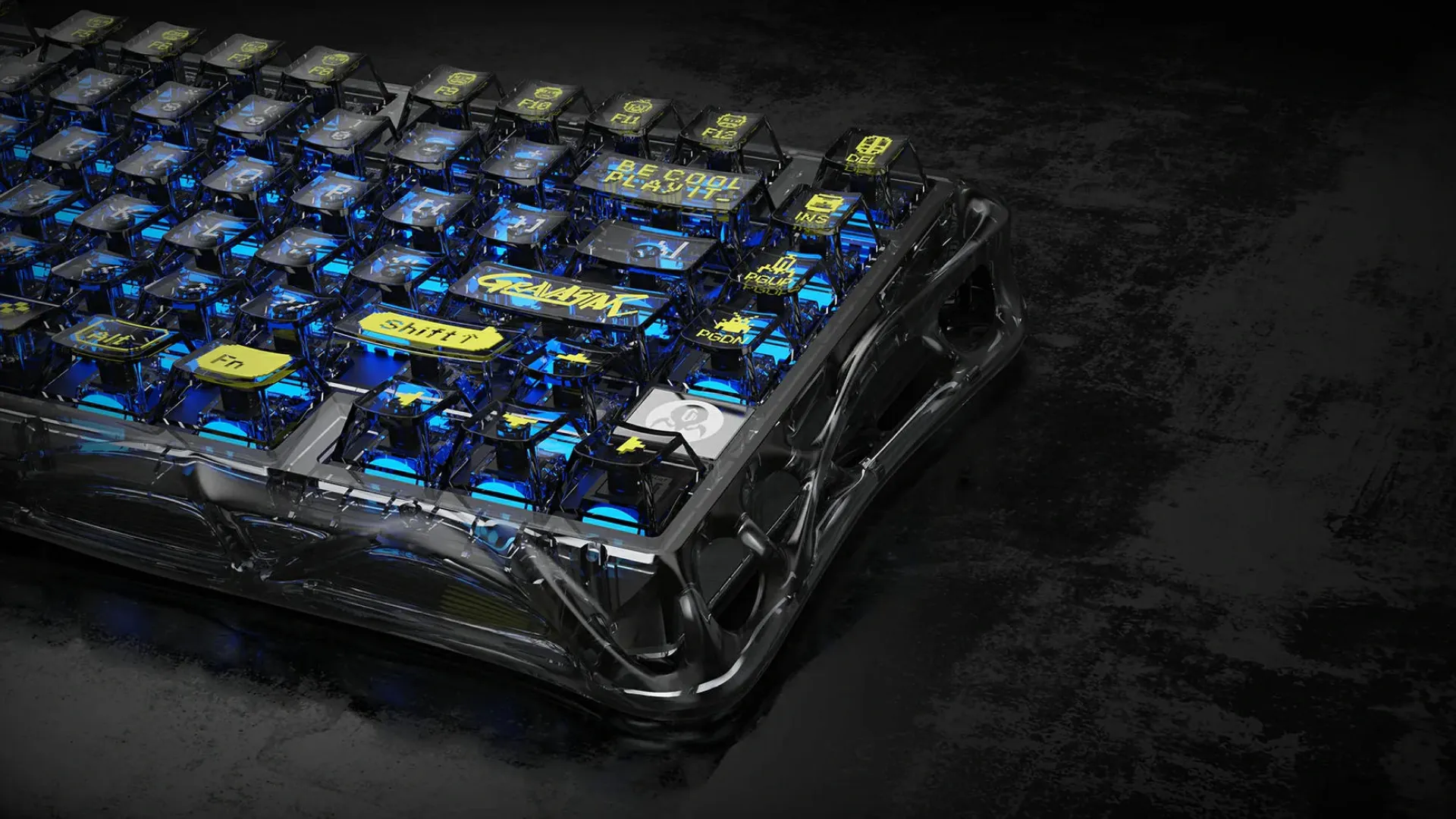 Клавіатура механічна GravaStar Mercury K1 Lite 80keys, GravaStar x BSUN Gray, BT/WL/USB, RGB (Black)