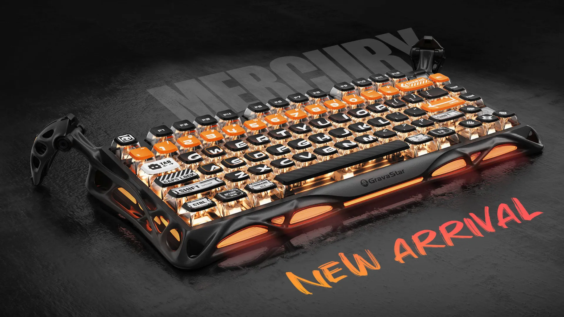 Клавіатура механічна GravaStar Mercury K1 Pro 80keys, GravaStar x Kailh Speedy Mint, BT/WL/USB, RGB (CyberFlare)
