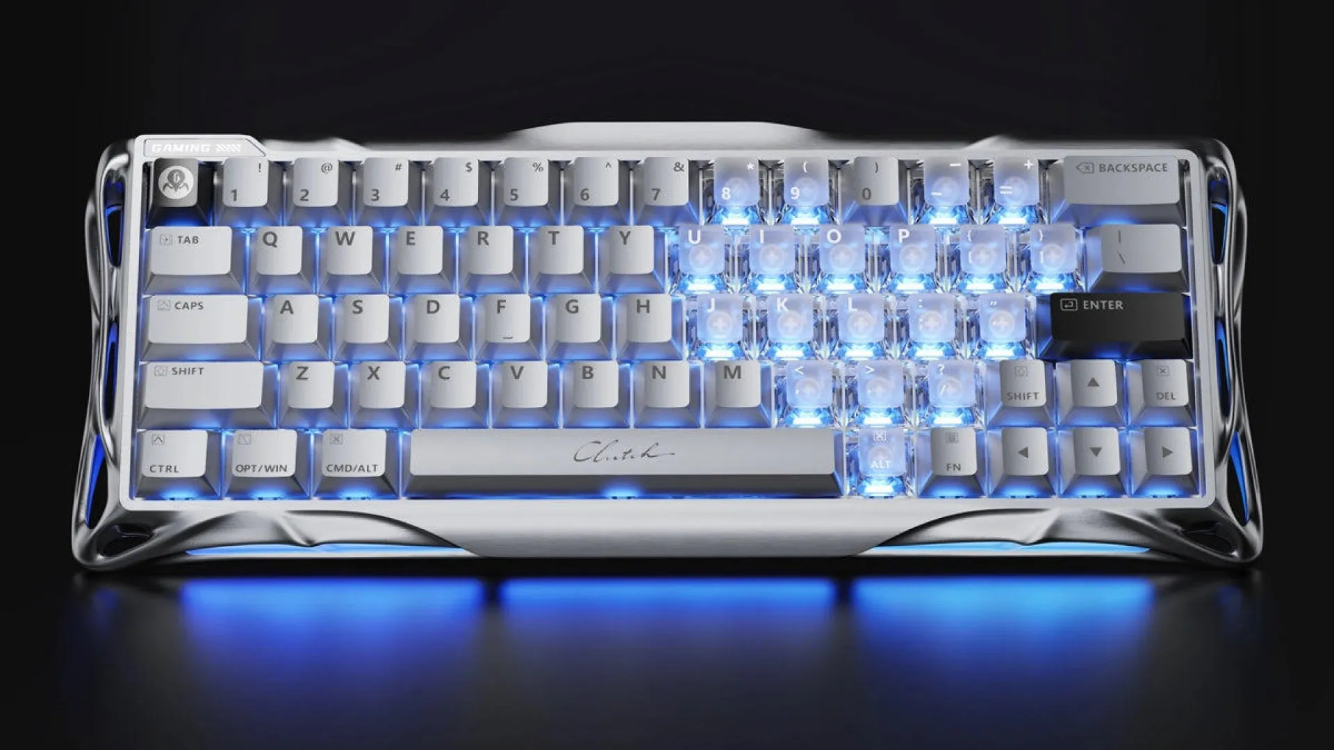 Клавіатура механічна GravaStar Mercury V60 Pro 60keys, GravaStar Blackcore, USB-A, 8k, RGB (Chrome Silver)