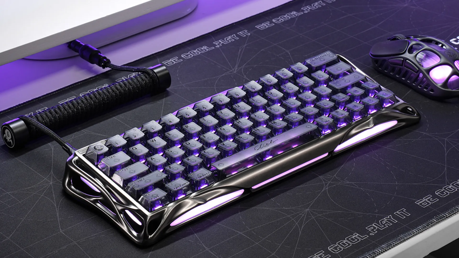 Клавіатура механічна GravaStar Mercury V60 Pro 60keys, UFO Magnetic Gaming, 8K, USB-A, RGB (Gunmetal Smok)