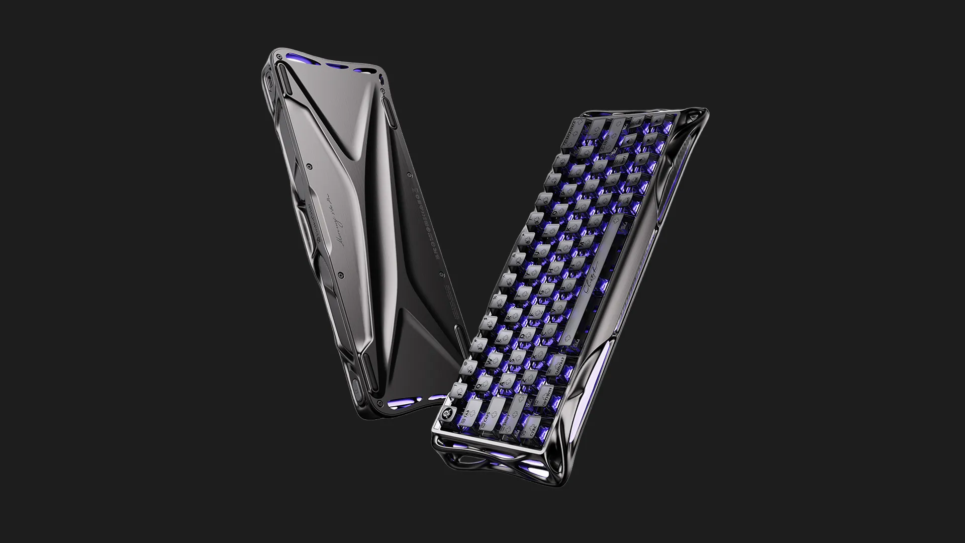 Клавіатура механічна GravaStar Mercury V60 Pro 60keys, UFO Magnetic Gaming, 8K, USB-A, RGB (Gunmetal Smok)