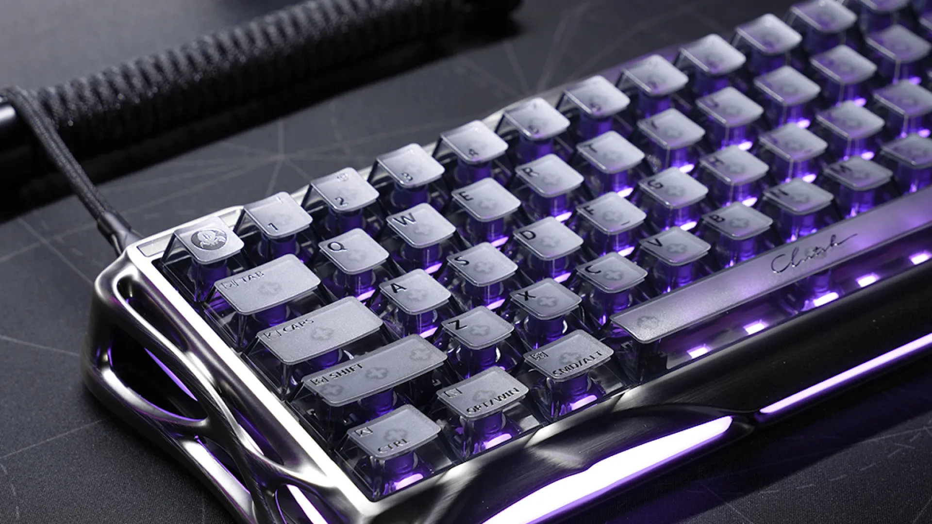 Клавіатура механічна GravaStar Mercury V60 Pro 60keys, UFO Magnetic Gaming, 8K, USB-A, RGB (Gunmetal Smok)