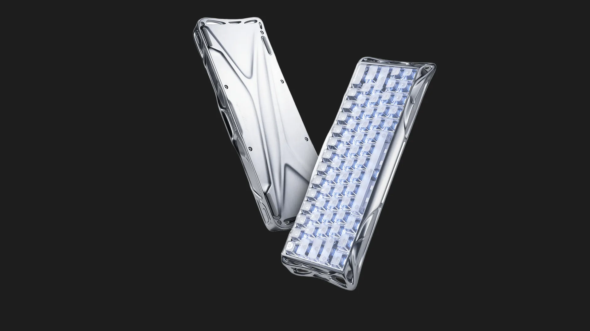 Клавіатура механічна GravaStar Mercury V60 Pro 60keys, UFO Magnetic Gaming, 8K, USB-A, RGB (Sliver Frost)