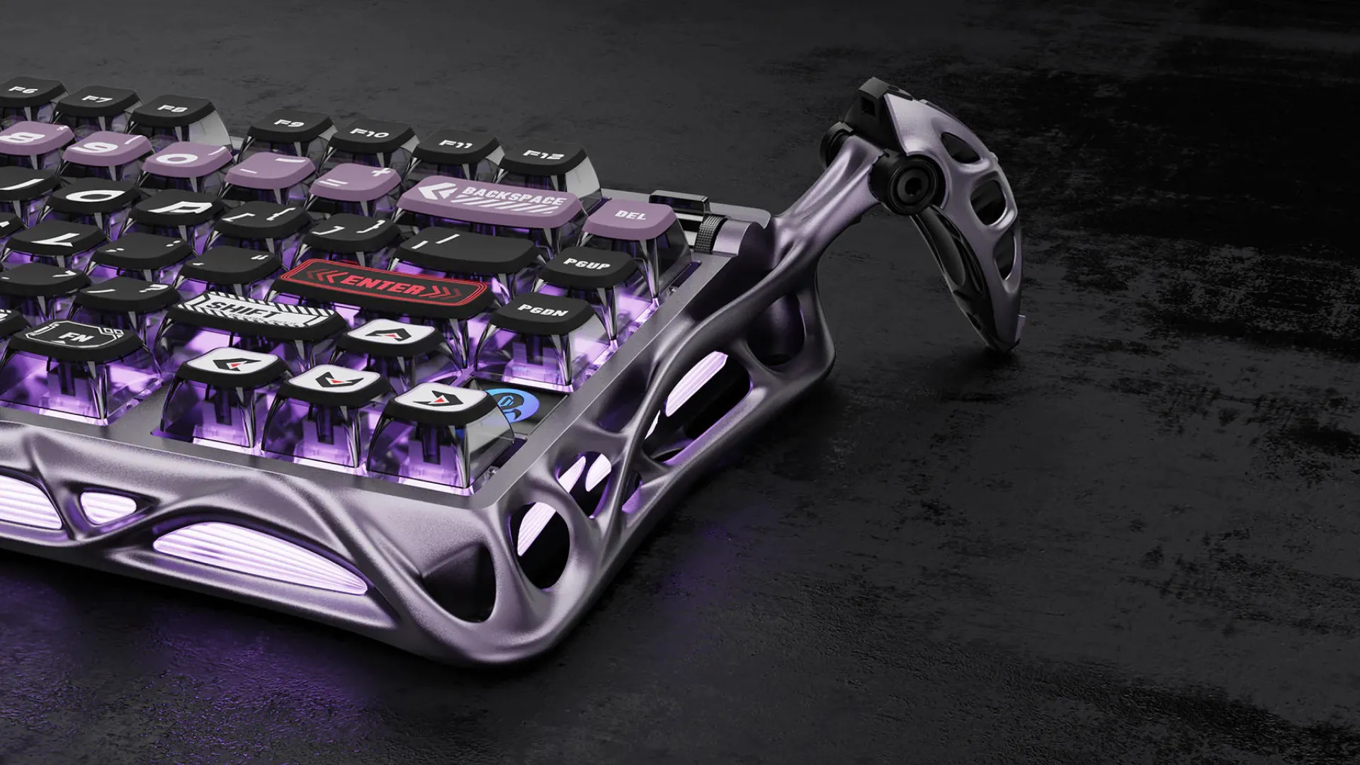 Клавіатура механічна GravaStar Mercury V75 Pro 80keys, GravaStar x Gateron Jade Gaming, USB-A, 8k, RGB (Iron Purple)
