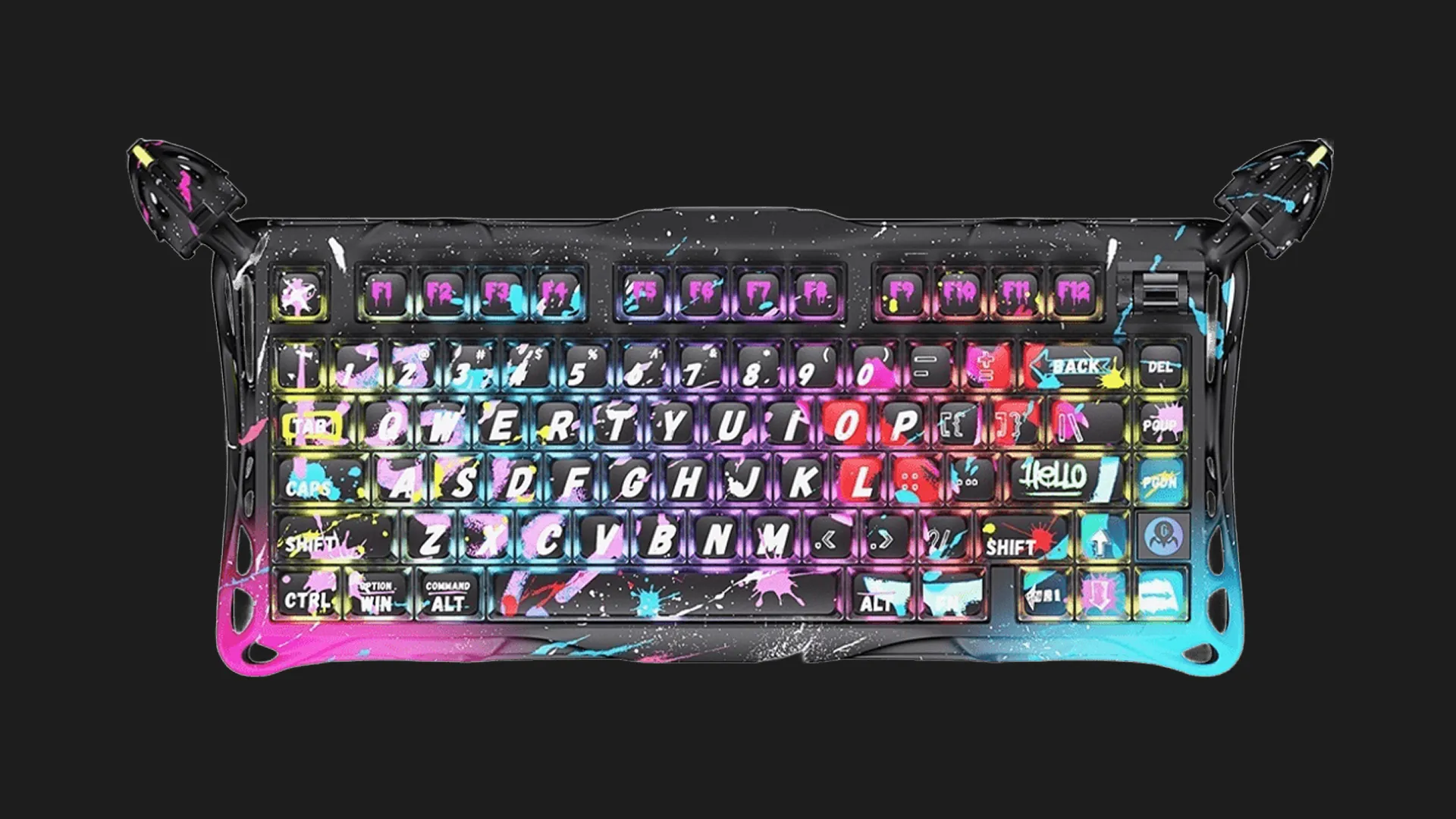 Клавіатура механічна GravaStar Mercury V75 Pro 80keys, GravaStar x Gateron Jade Gaming, USB-A, 8k, RGB (Neon Graffiti)