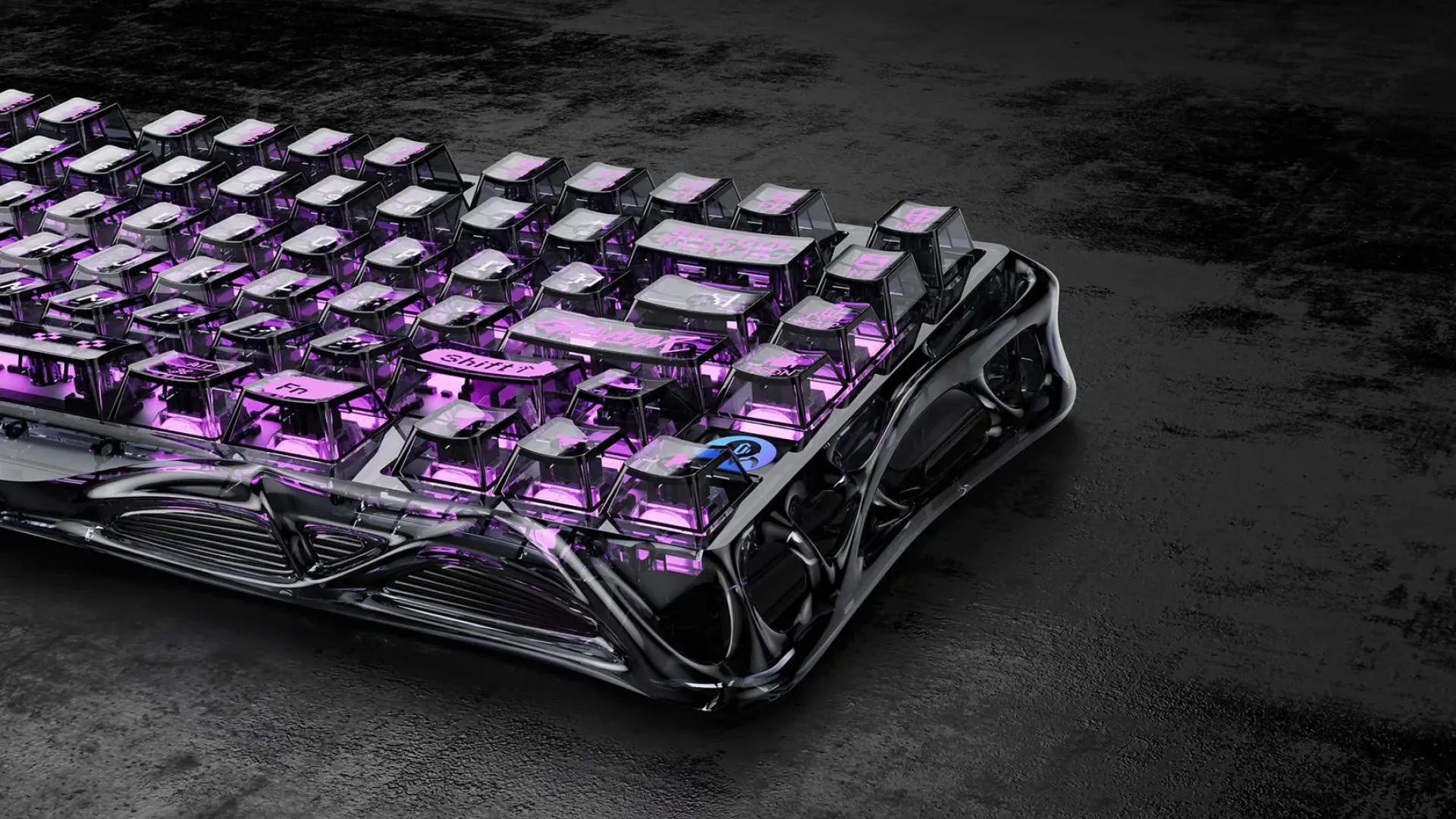 Клавіатура механічна GravaStar Mercury V75 Lite 75keys, Blackcore, USB-A, (Transparent Black)