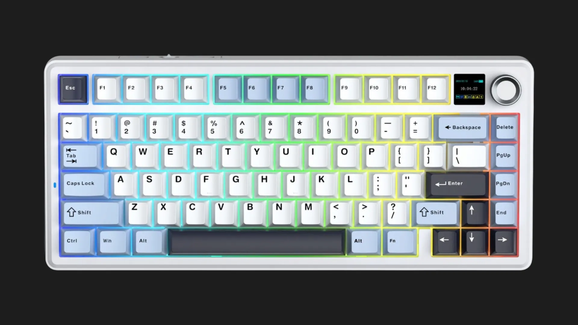 Клавиатура беспроводная AULA F75 MAX Wireless Gasket Keyboard Reaper switch, 2.4G, BT, (White) (EN/UA)