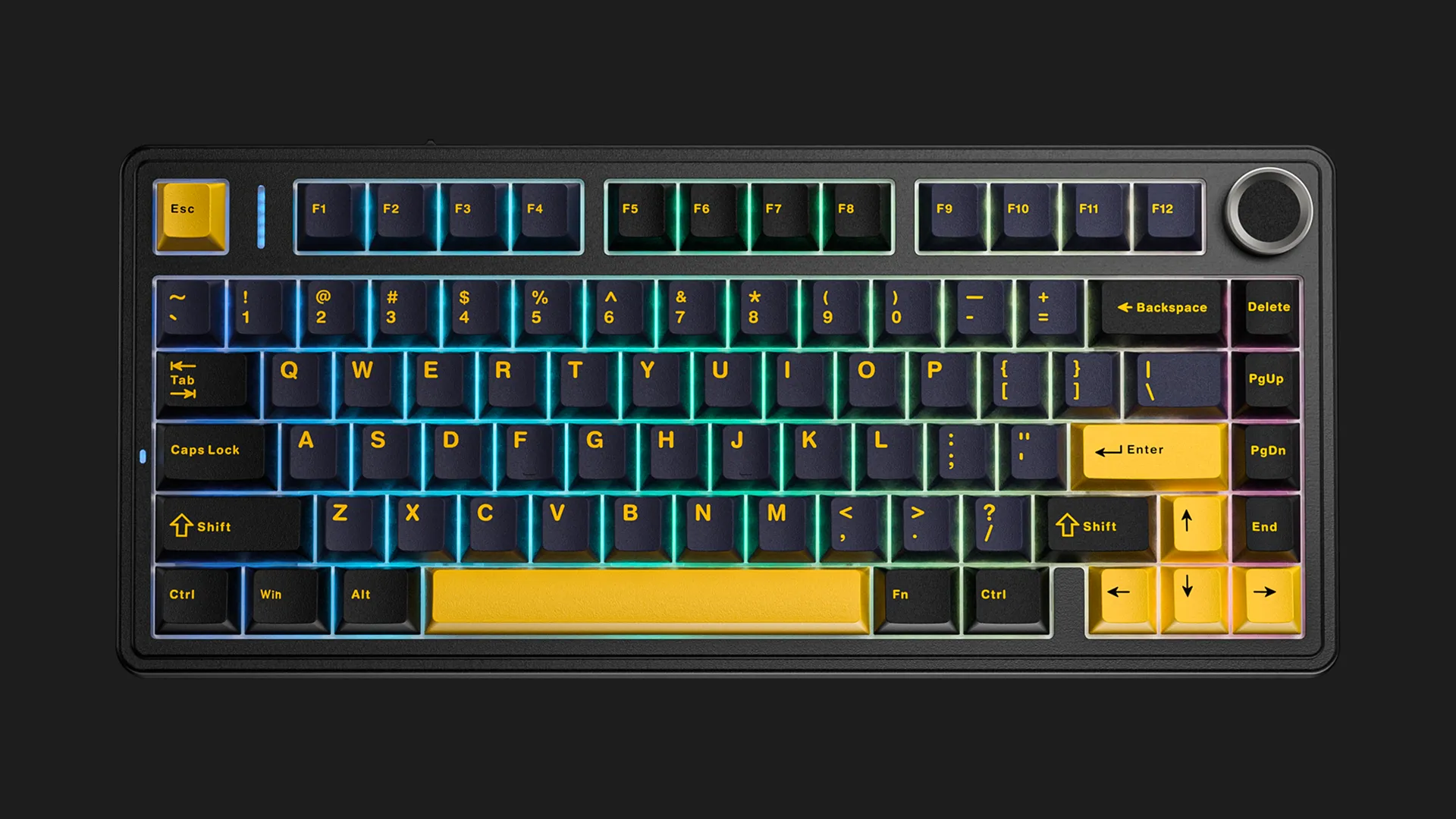 Клавиатура беспроводная AULA F75 Wired Gasket keycap pink switch (EN/UA) (Black)
