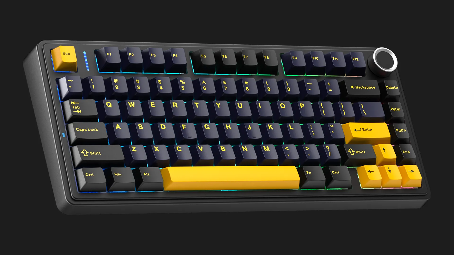 Клавиатура беспроводная AULA F75 Wired Gasket keycap pink switch (EN/UA) (Black)