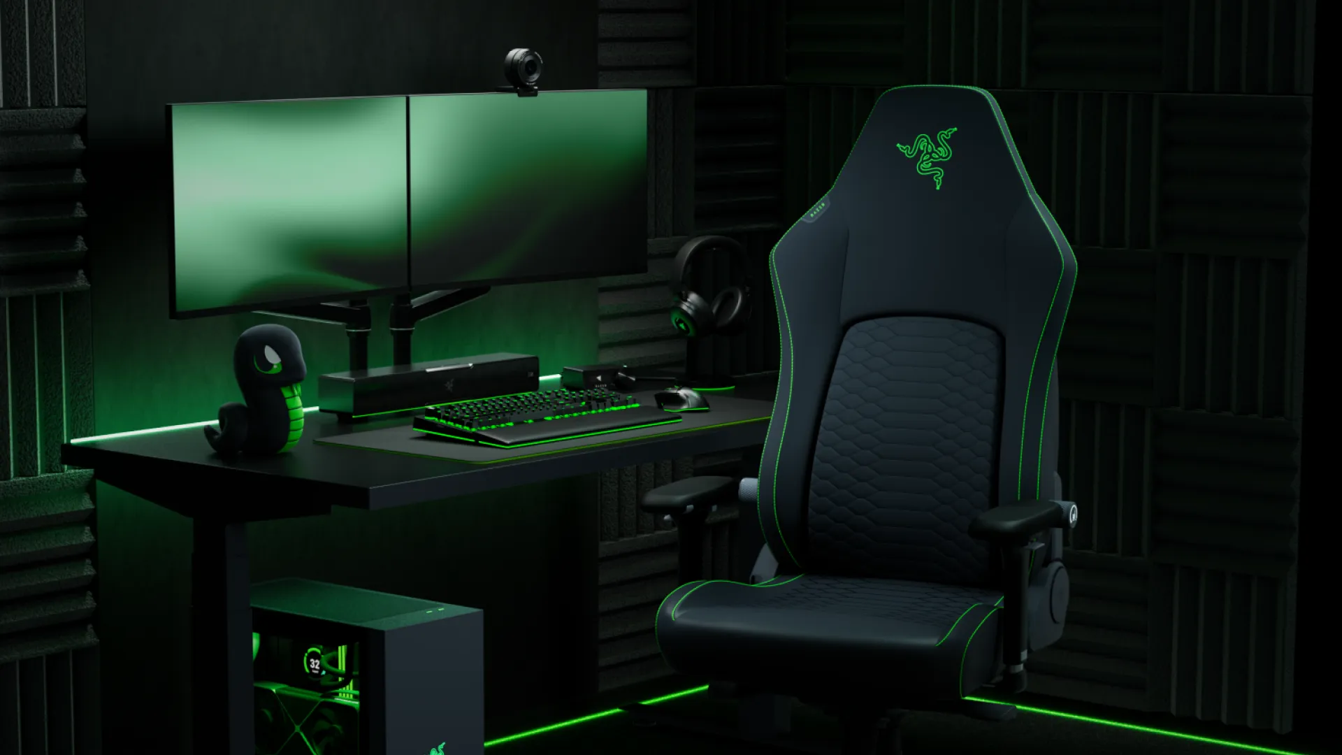 Кресло для геймеров Razer Iskur V2 New Gen, (RZ38-04900700-R3G1) (Green)