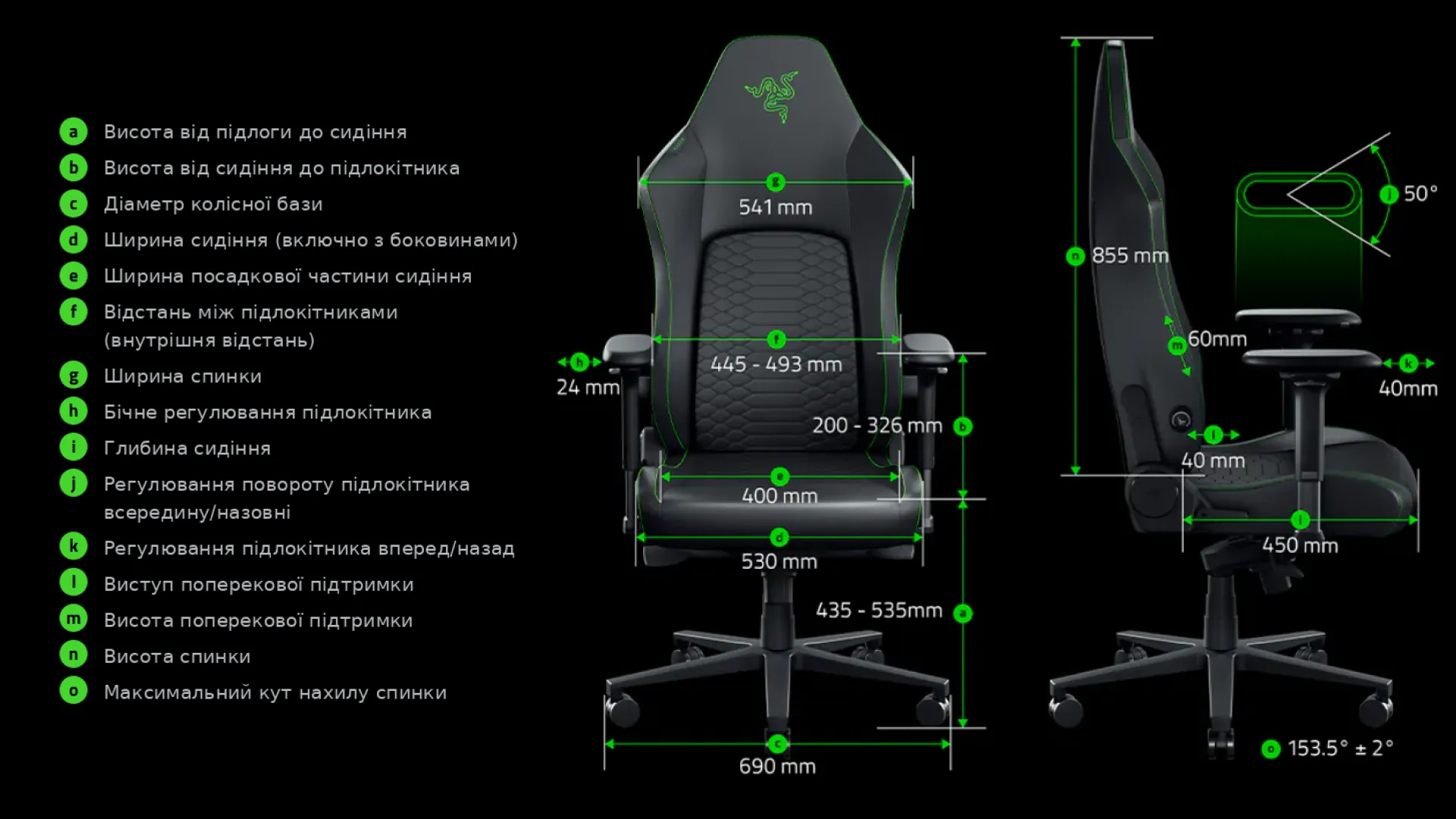 Кресло для геймеров Razer Iskur V2 New Gen, (RZ38-04900800-R3G1) (Black)