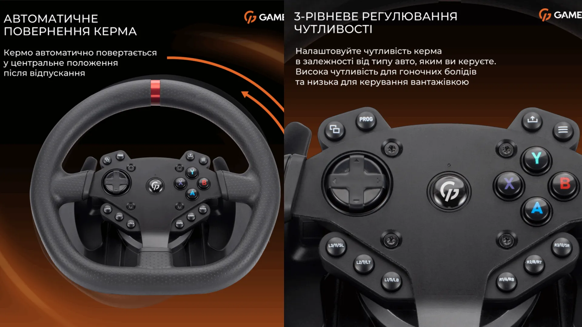 Комплект (кермо, педалі, КПП) GamePro RW575PM (Black) (UA)
