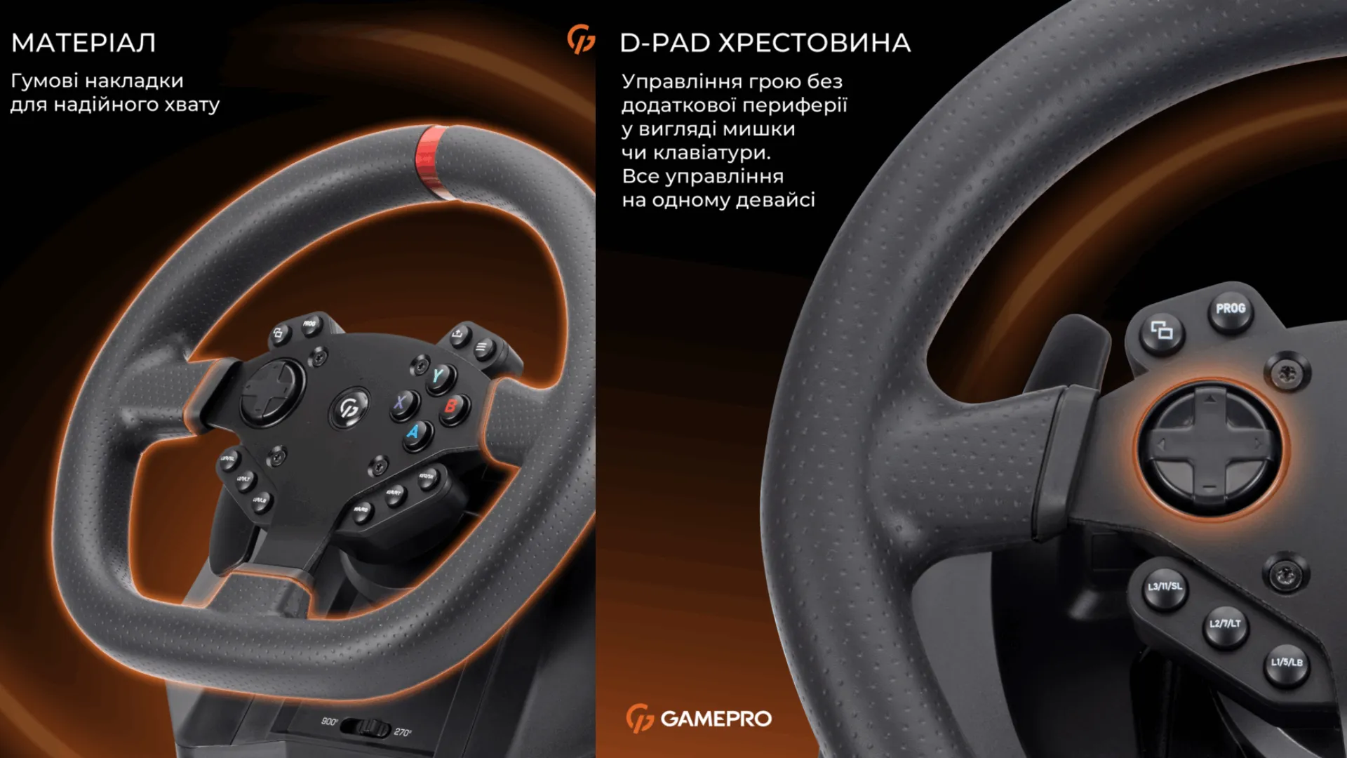 Комплект (кермо, педалі, КПП) GamePro RW575PM (Black) (UA)