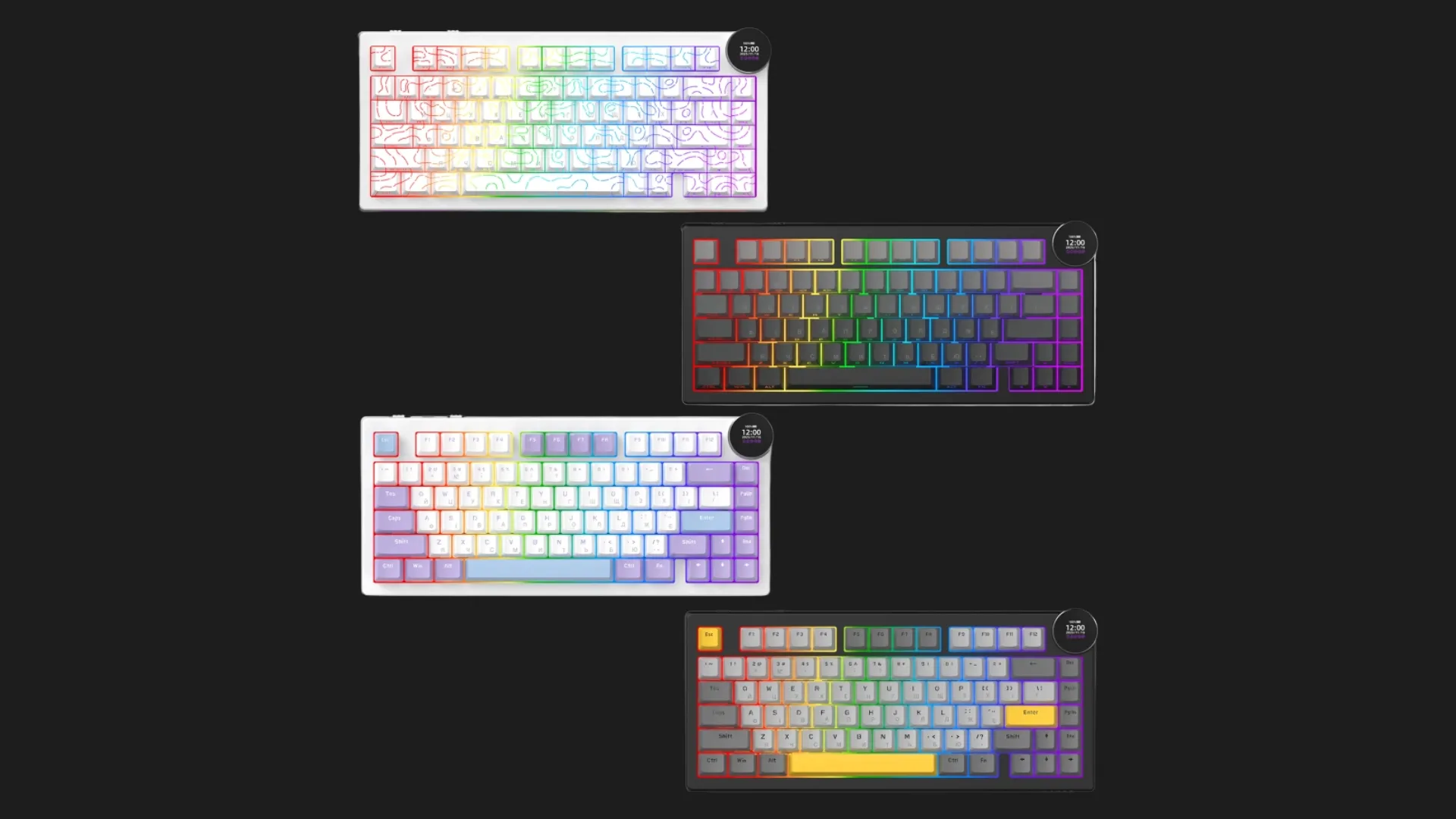 Клавіатура Ajazz AK820 V2 White Peach Switch (AK820-V2-WP-S-BG) (UA)
