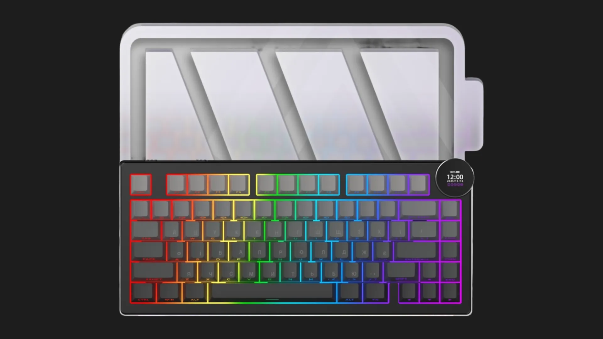 Клавіатура Ajazz AK820 V2 White Peach Switch (AK820-V2-WP-S-BG) (UA)
