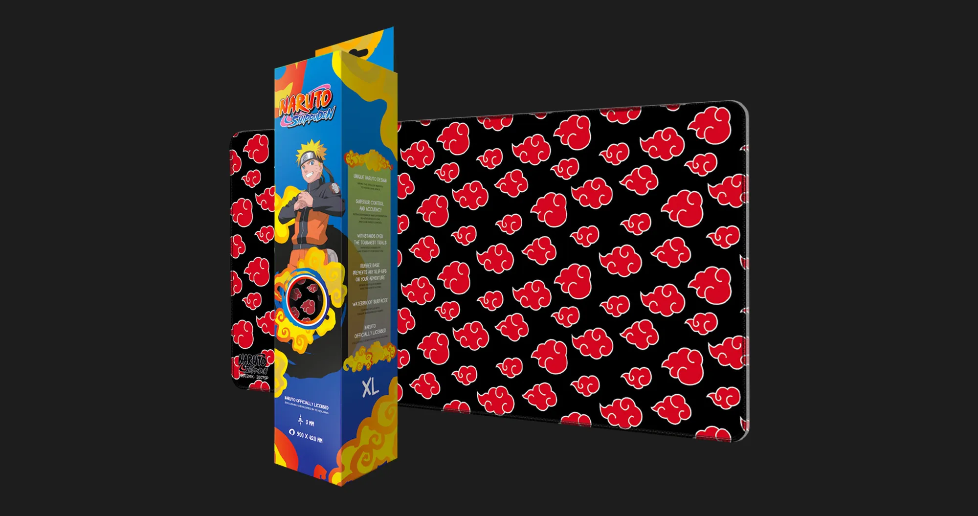 Килимок для миші Bandai NARUTO SHIPPUDEN Akatsuki Clouds, (Наруто Акацкі) XL