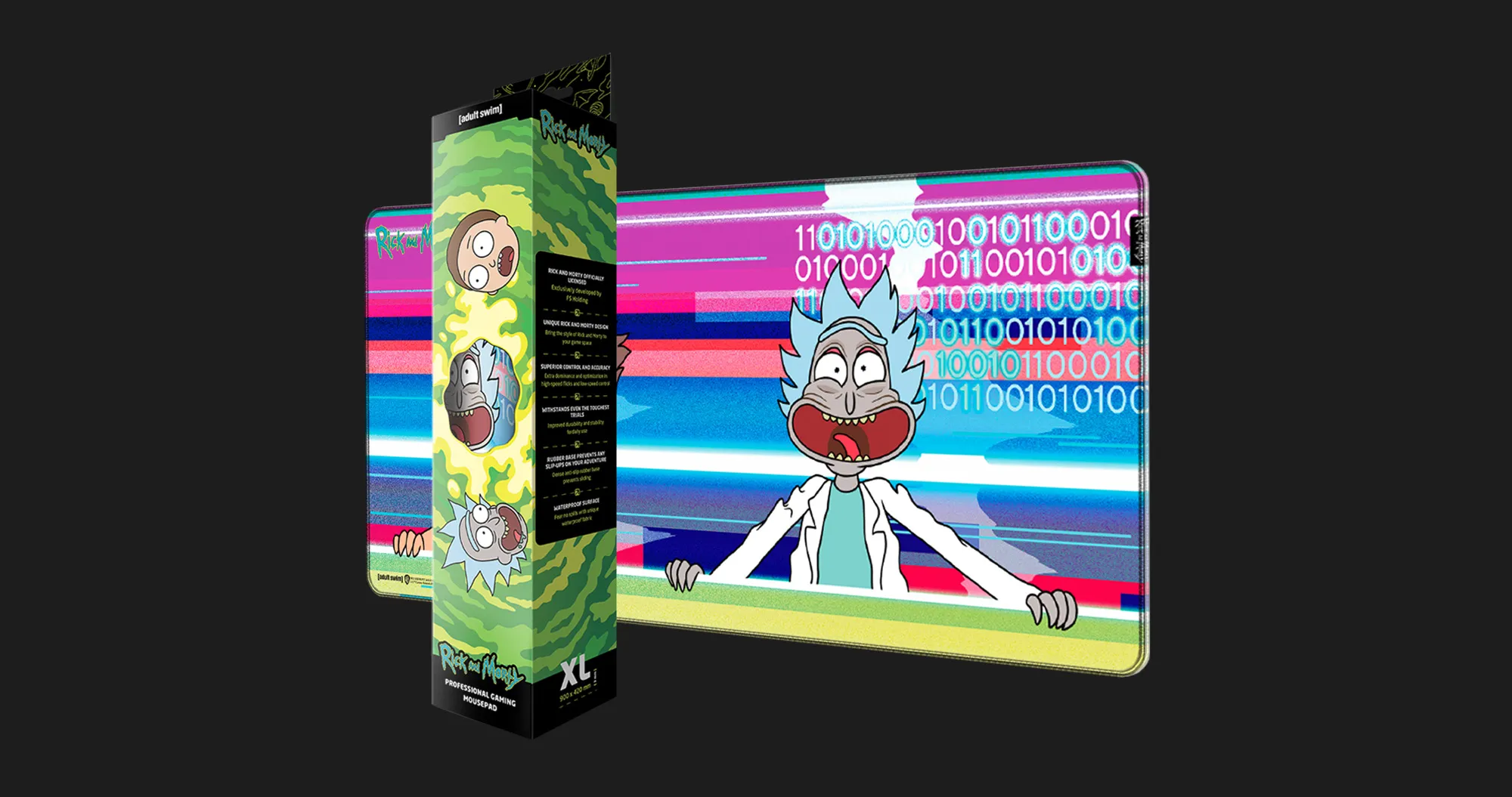 Килимок для миші Warner Bros RICK AND MORTY Glitched (Рік і Морті) XL