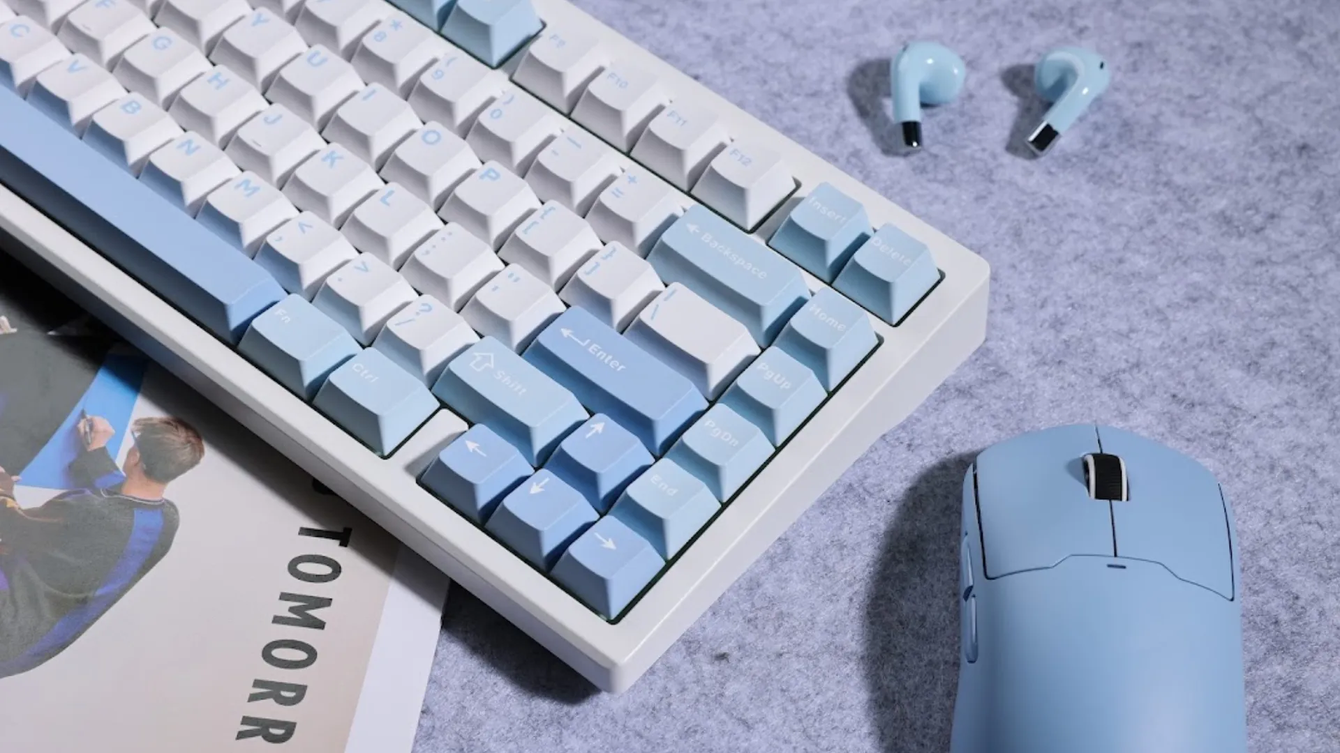 Клавіатура MCHOSE G75 Pro Cabbage Tofu V2 USB-A/WL/BT RGB (Blue) (G75-4A)