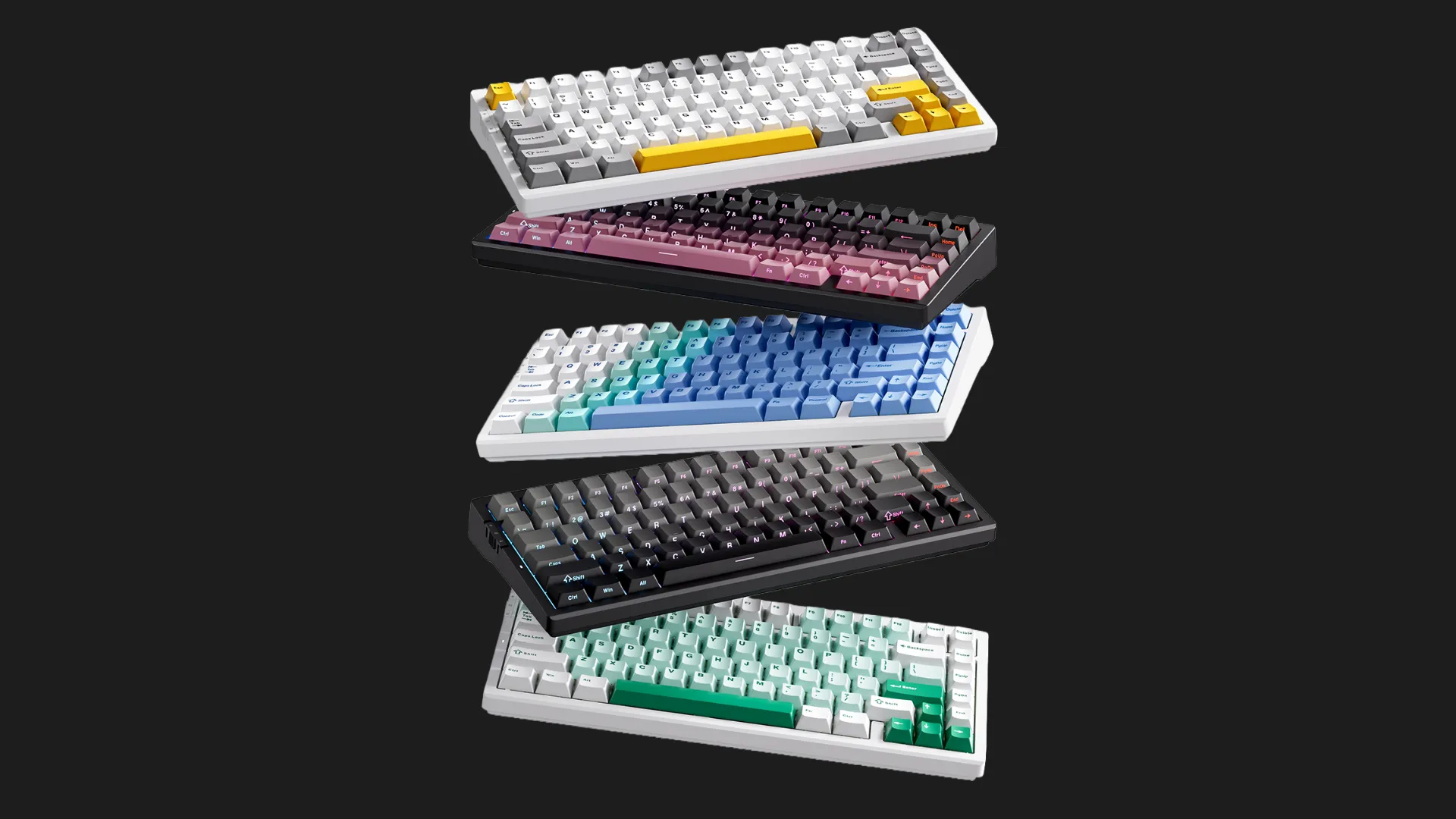 Клавіатура MCHOSE G75 Pro Cabbage Tofu V2 USB-A/WL/BT RGB (Blue) (G75-4A)
