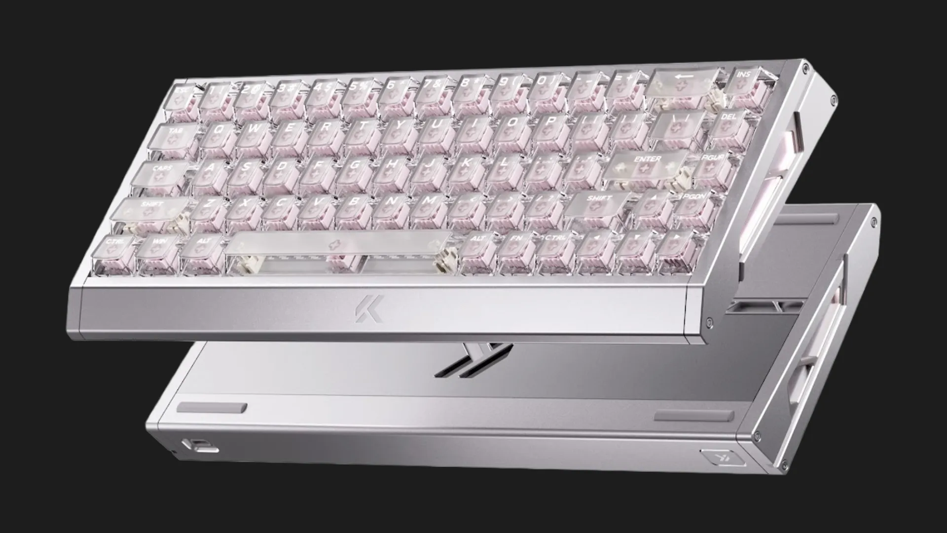 Клавиатура MCHOSE Ace 68 GT Hall Effect Mount Tai Pink 16K USB-A RGB (Aero Silver) (HW-ACE68GT-2)