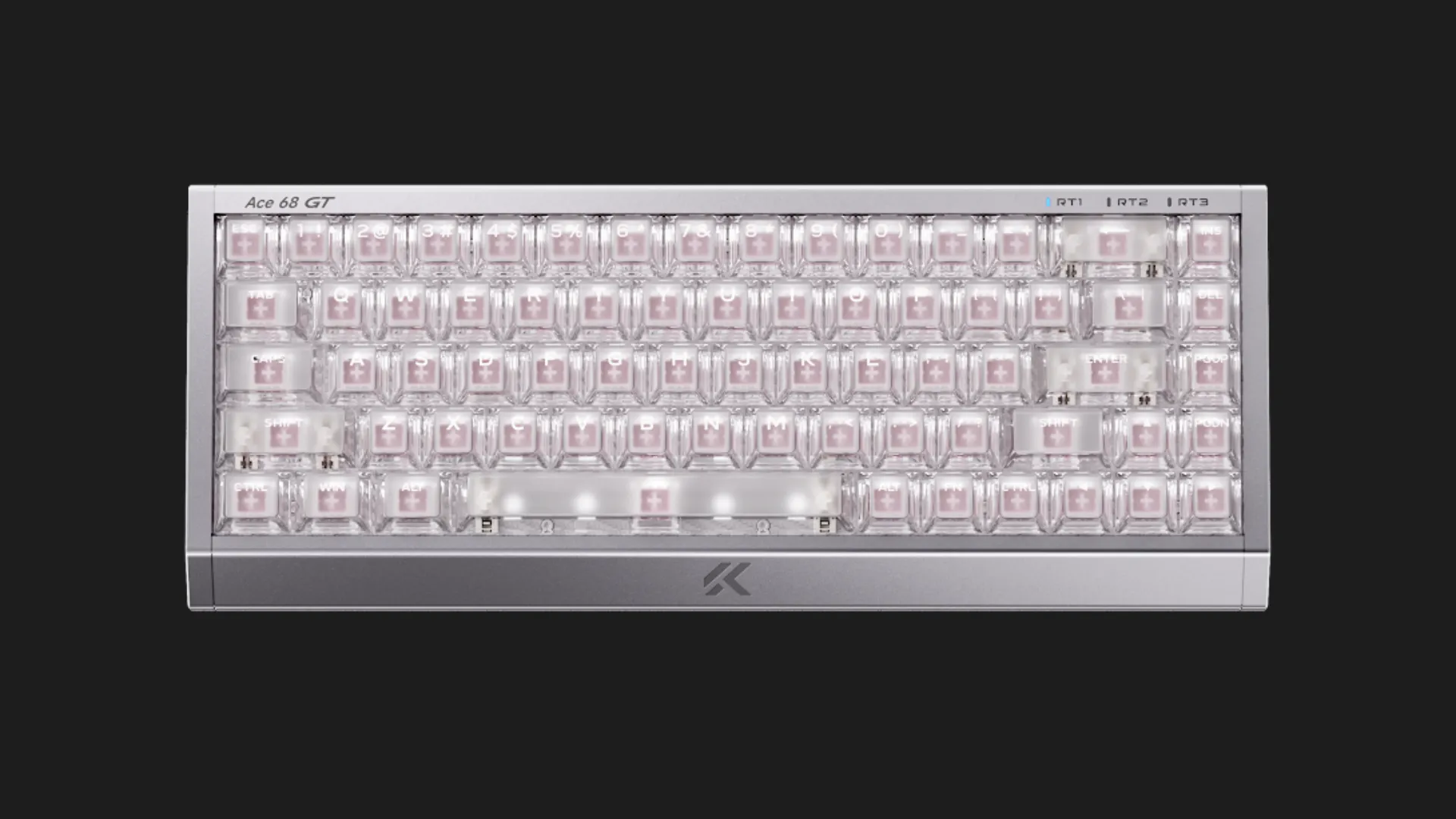 Клавиатура MCHOSE Ace 68 GT Hall Effect Mount Tai Pink 16K USB-A RGB (Aero Silver) (HW-ACE68GT-2)