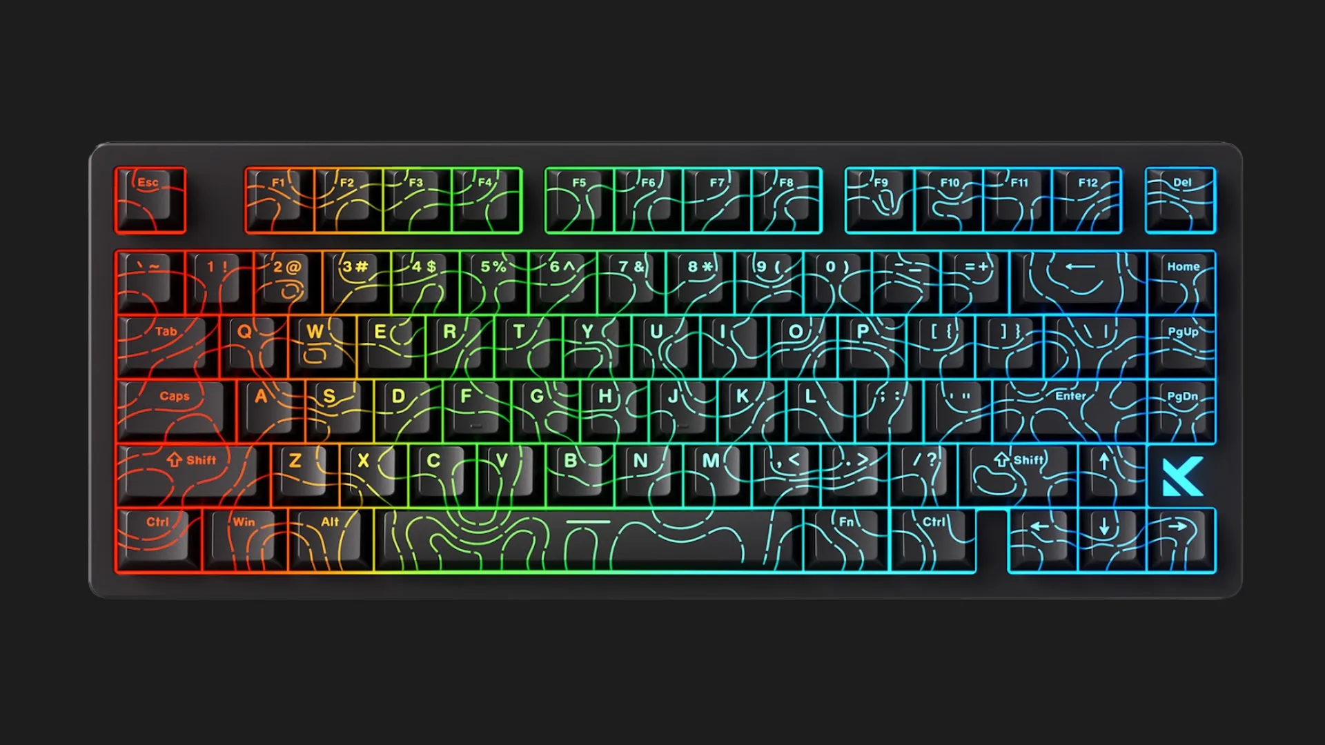 Клавіатура MCHOSE Jet 75 Hall Effect Kailh Magnetic God 8K USB-A RGB (Black Topographic) (HW-JET75-10)