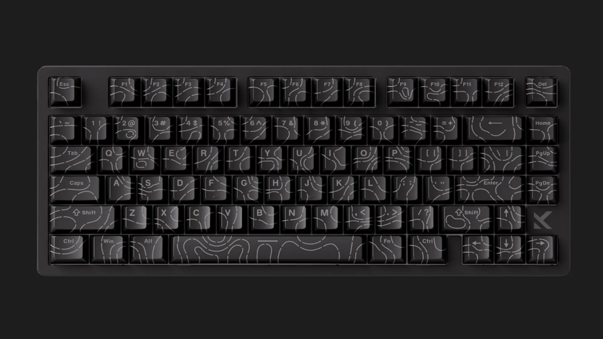 Клавіатура MCHOSE Jet 75 Hall Effect Kailh Magnetic God 8K USB-A RGB (Black Topographic) (HW-JET75-10)