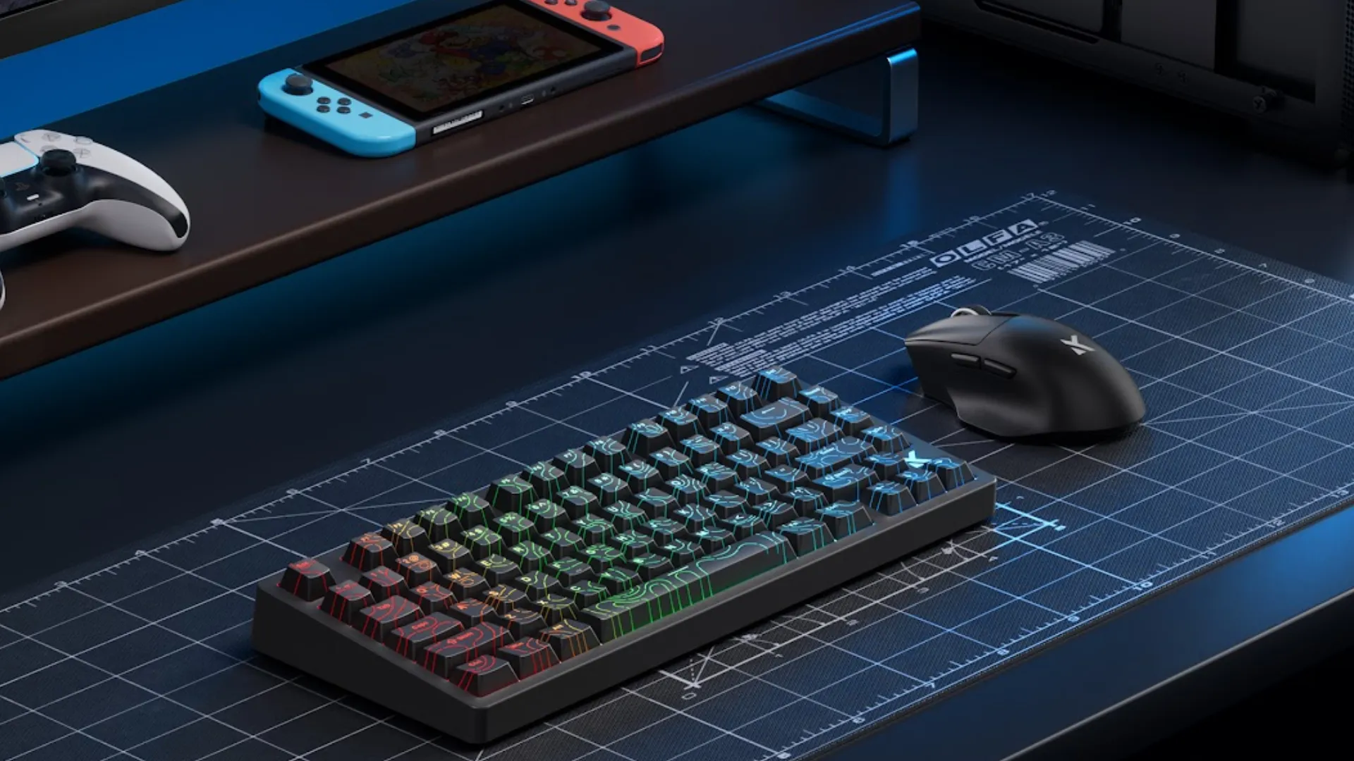 Клавіатура MCHOSE Jet 75 Hall Effect Kailh Magnetic God 8K USB-A RGB (Black Topographic) (HW-JET75-10)