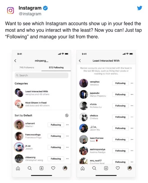 Нововведения в Instagram: кто из друзей самый интересный?