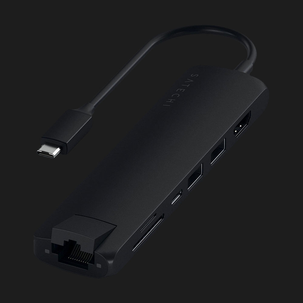 Перехідник Satechi USB-C Slim Multi-Port with Ethernet Adapter (Black)