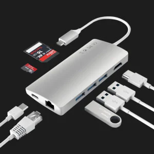Satechi Type-C Multi-Port Adapter 4K with Ethernet V2 Silver (ST-TCMA2S) в Херсоне