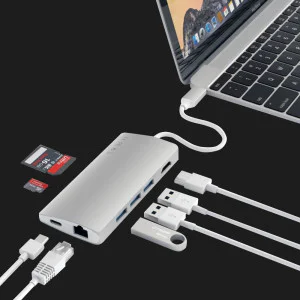 Satechi Type-C Multi-Port Adapter 4K with Ethernet V2 Silver (ST-TCMA2S) в Херсоне