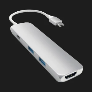 Satechi Aluminum Type-C Slim Multi-Port Adapter 4K Silver (ST-CMAS) в Херсоне