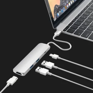 Satechi Aluminum Type-C Slim Multi-Port Adapter 4K Silver (ST-CMAS) в Херсоне