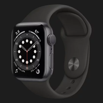 Apple Watch Series 6 40mm Space Gray Aluminum Case with Black Sport Band (MG133) в Киеве