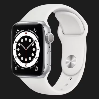 Apple Watch Series 6 40mm Silver Aluminum Case with White Sport Band (MG283) в Киеве