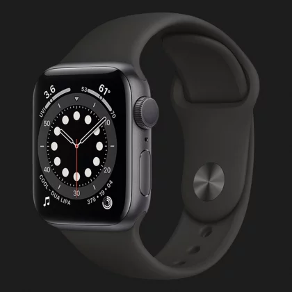 Apple Watch Series 6 44mm Space Gray Aluminum Case with Black Sport Band (M00H3) в Киеве
