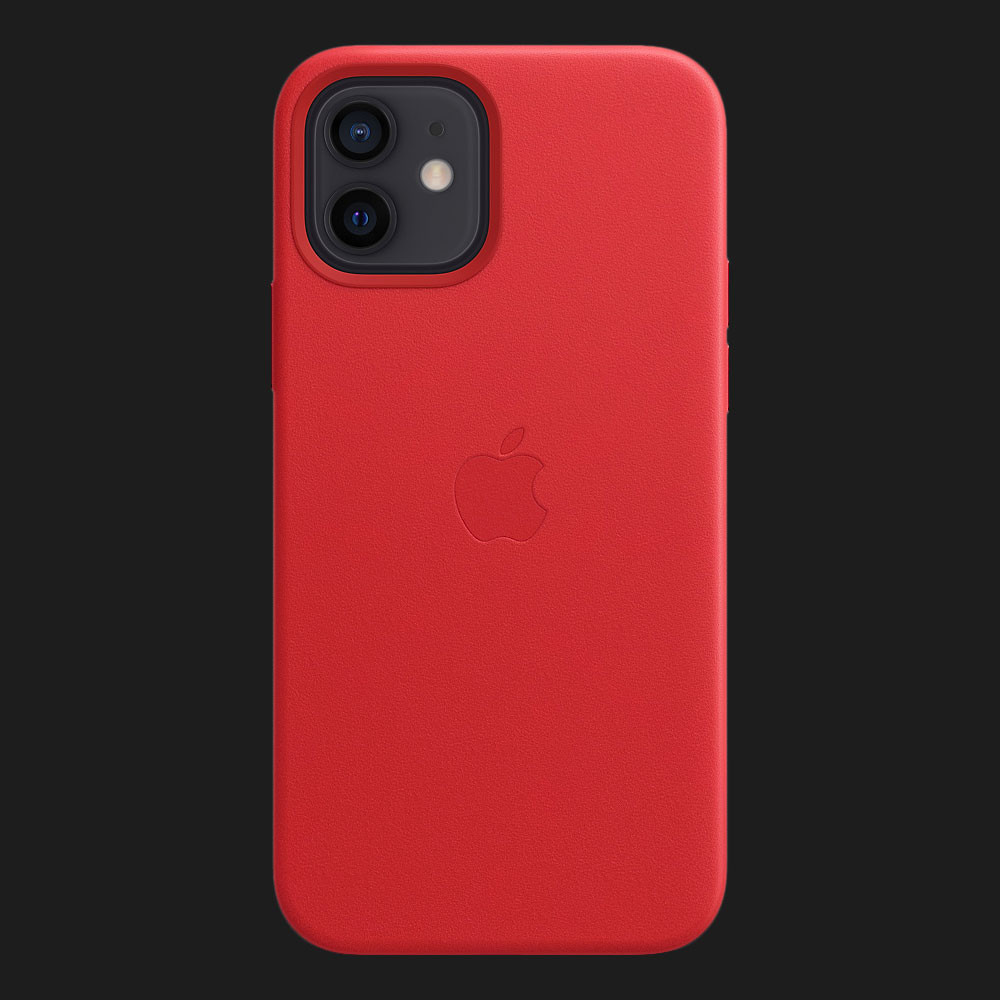 Оригінальний чохол Apple Leather Case with MagSafe для iPhone 12 | 12 Pro (PRODUCT) Red (MHKD3)