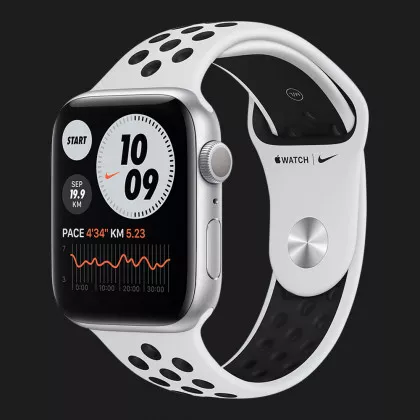 Apple Watch Nike Series 6 44mm Silver Aluminium Case with with Pure Platinum Black Nike Sport Band (MG293)