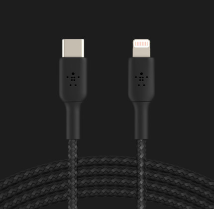 Кабель Belkin Braided USB-С to Lightning 1m (Black)