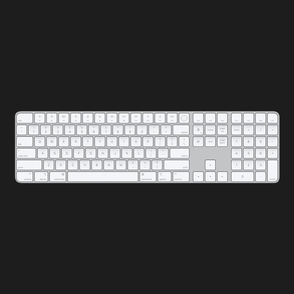 Повнорозмірна клавіатура Apple Magic Keyboard with Touch ID and Numeric Keypad (Silver) (MK2C3)