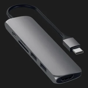 Satechi Aluminum Type-C Slim Multi-Port Adapter 4K V2 Space Gray (ST-SCMA2M) в Херсоне