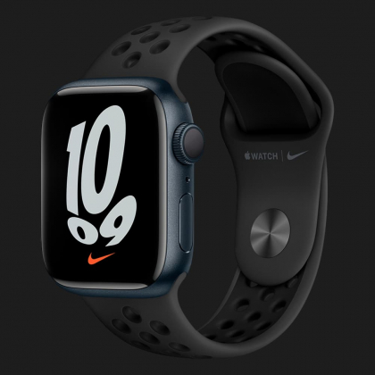Apple Watch Series 7 41mm Midnight Aluminum Case with Anthracite/Black Nike Sport Band (MKN43) в Киеве