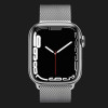 Apple Watch Series 7 45mm Silver Stainless Steel Case with Silver Milanese Loop (MKJE3)