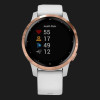 Garmin Vivoactive 4S Rose Gold Stainless Steel Bezel with White Case and Silicone Band