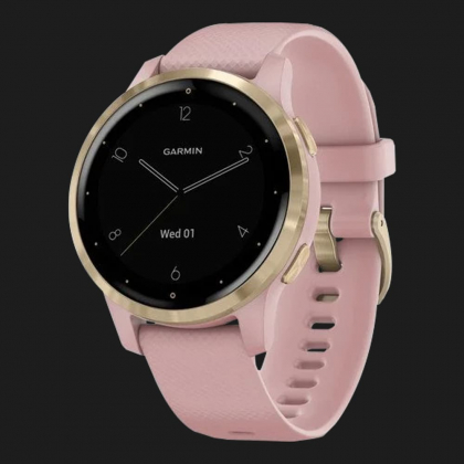Garmin Vivoactive 4S Light Gold Stainless Steel Bezel with Dust Rose Case and Silicone Band в Херсоне
