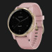 Garmin Vivoactive 4S Light Gold Stainless Steel Bezel with Dust Rose Case and Silicone Band