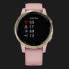 Garmin Vivoactive 4S Light Gold Stainless Steel Bezel with Dust Rose Case and Silicone Band