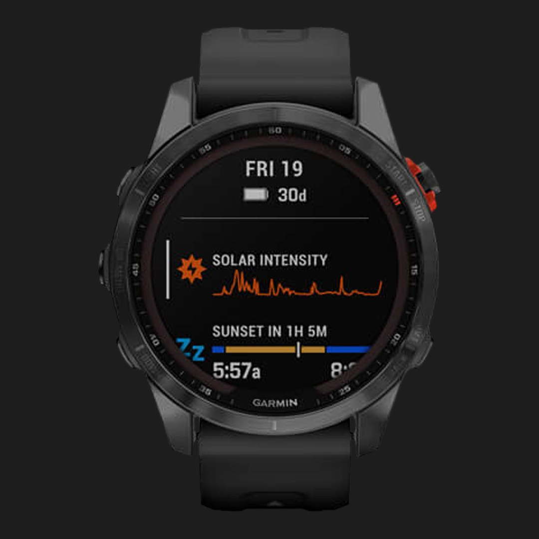 Garmin Fenix 7S Solar Smartwatch - Slate Gray with Black Band
